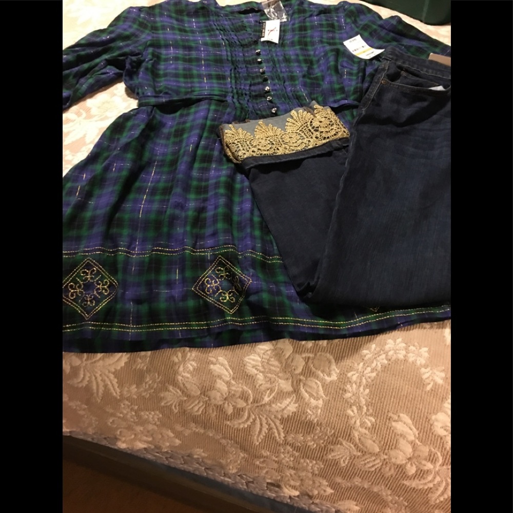 COPY - NWT style& co sz 14 cropped boyfriend & xl…